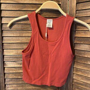 C'est Moi Crop Tank Top Brick